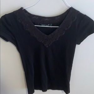 lauren ralph lauren black lace v neck